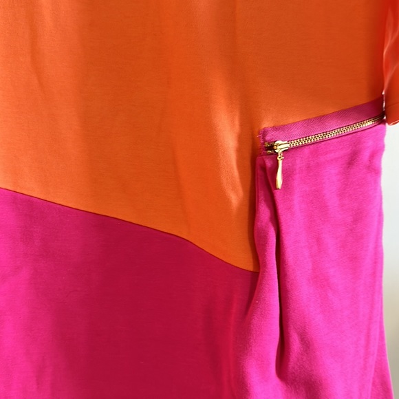 Joan Vass Orange Pink Dress Casual Small/Med 6-8 - Picture 2 of 3